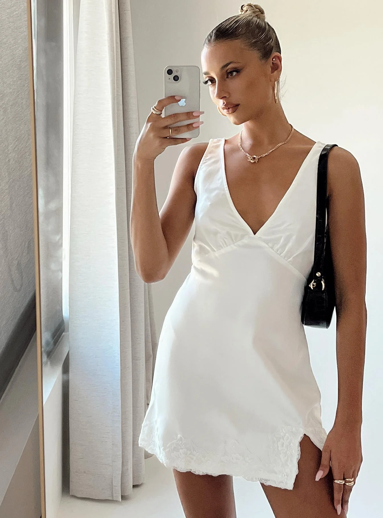 ATHENIA MINI DRESS WHITE
